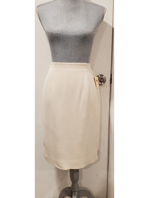 Dana Buchman Size 4 Creme De Menthe Off White Gray Silk Suit Skirt Only Vintage
